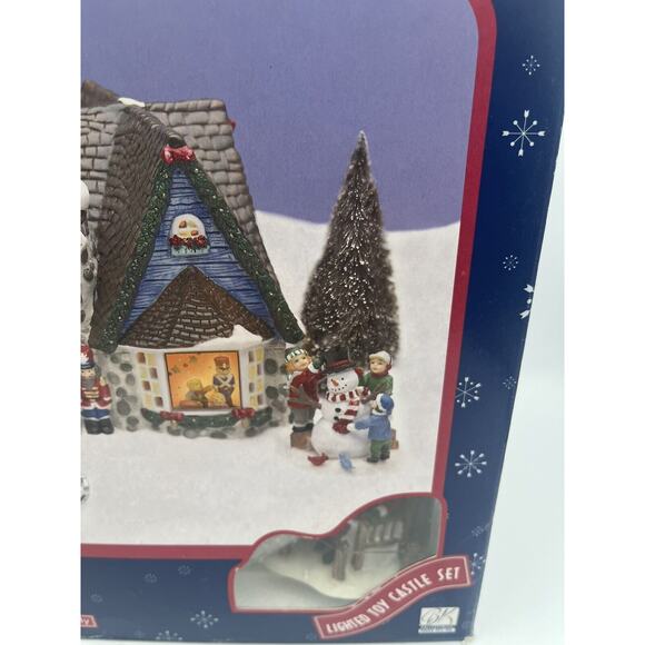 Snowflake Falls 8 Piece Porcelain Toy Castle Set Christmas Village Decor - Picture 5 of 12